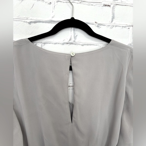 Show me your MUMU Emily Empire Maxi Dress in Dove Grey Chiffon - Picture 8 of 8